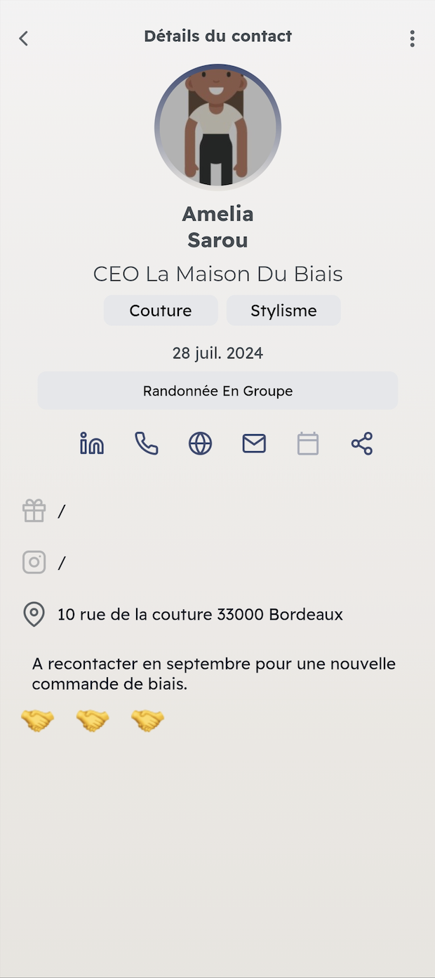 Fiche contact